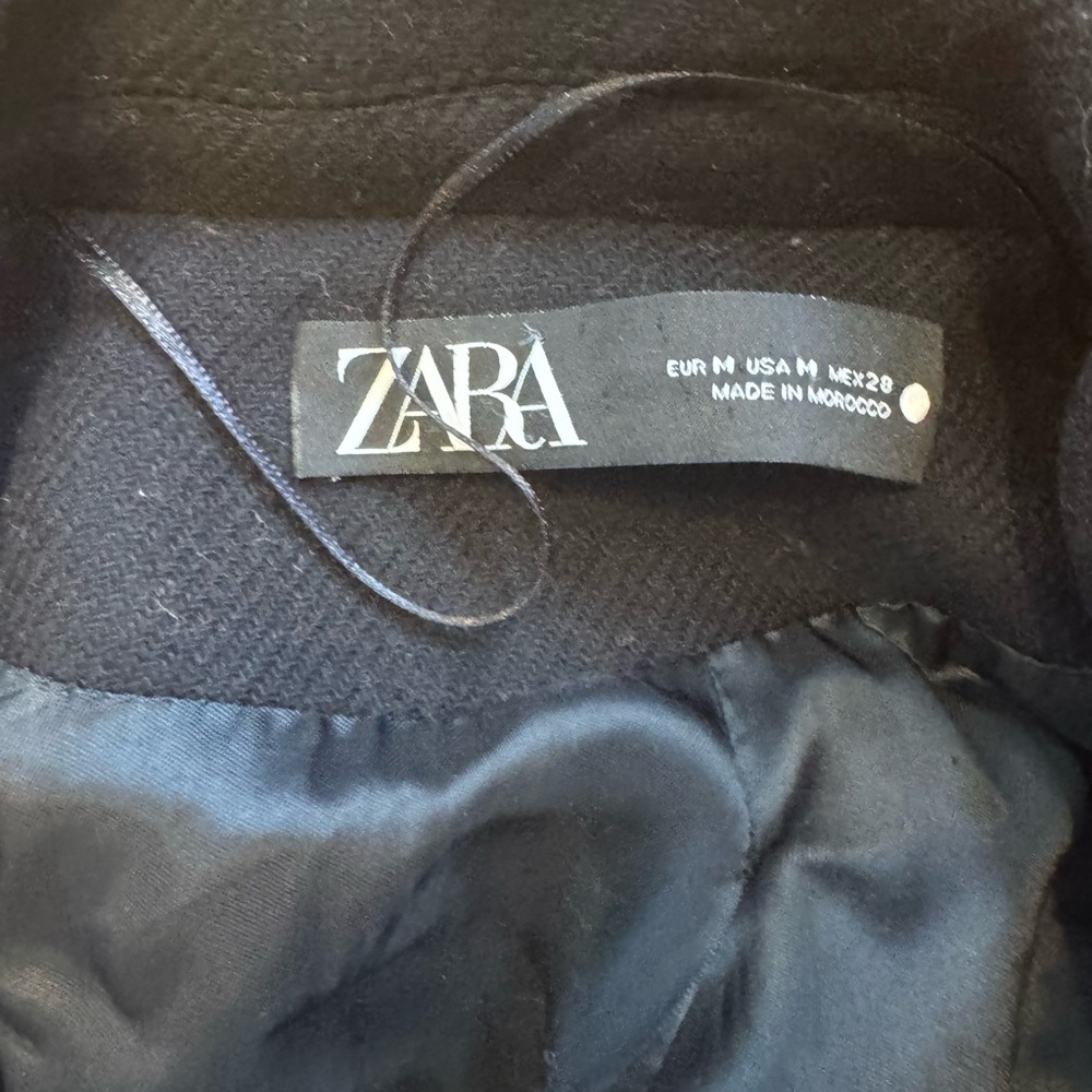 Zara Classic Black Wool Coat - Picture 4 of 10